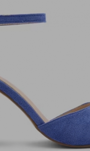 Blå sko til bryllup blokhæl 